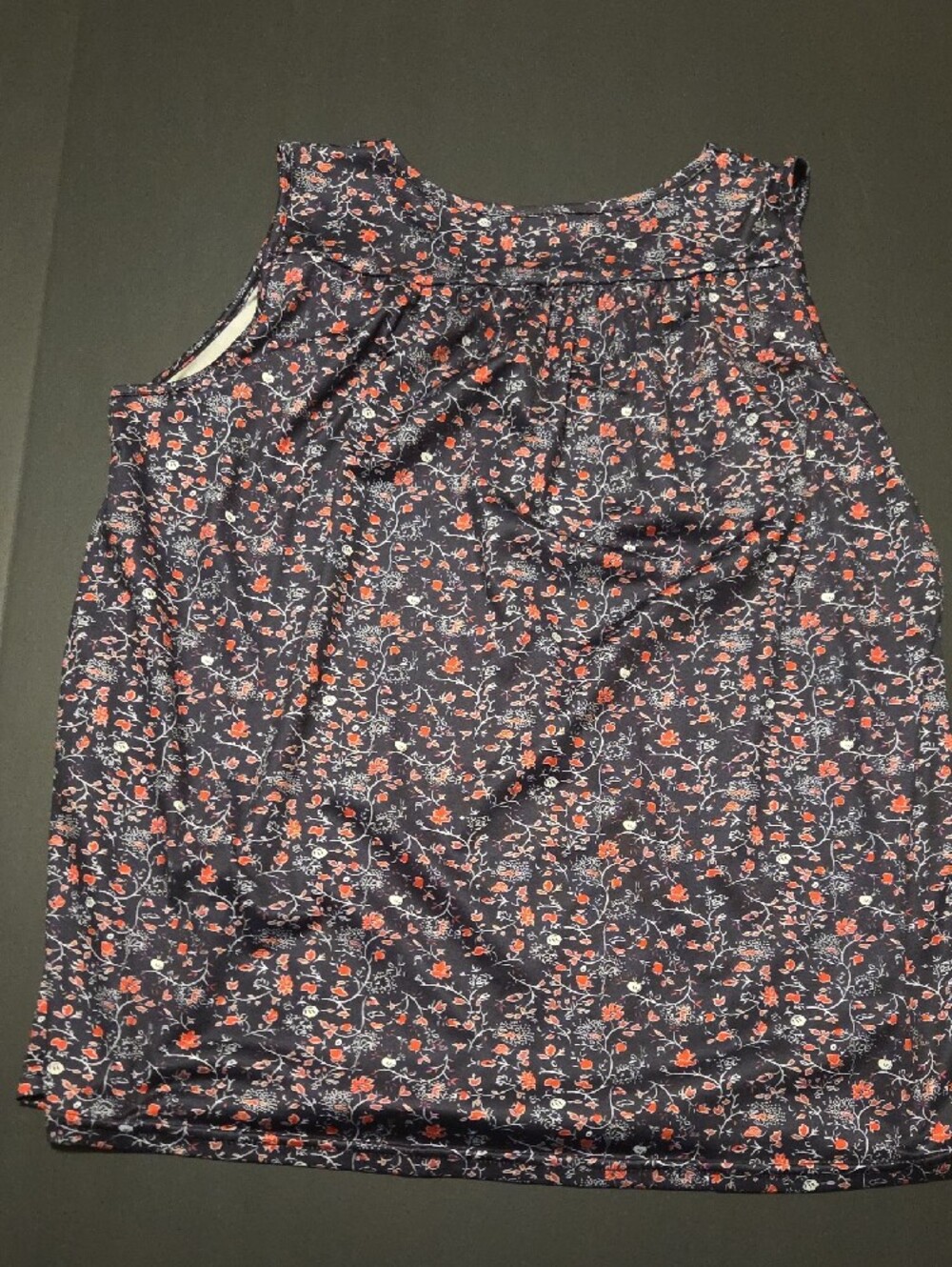 Navy Floral Sleeveless Camisole - Women's Layering Tank - Picture 3 of 3